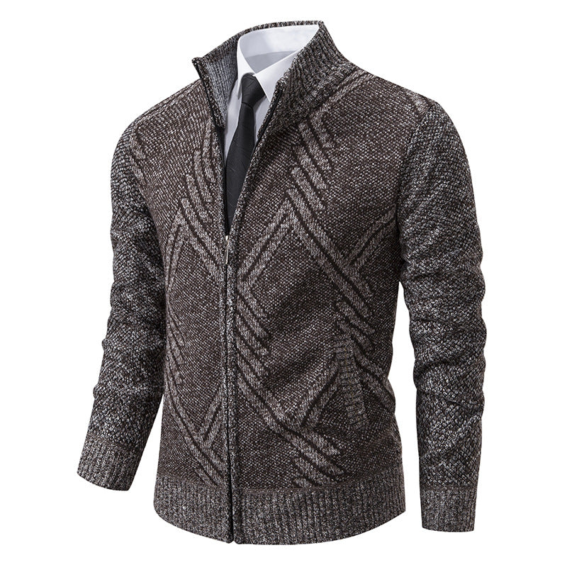 Men's cardigan with modern geometric patterns Skorter
