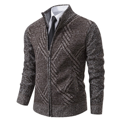 Men's cardigan with modern geometric patterns Skorter