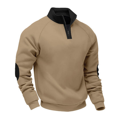 Men's sporty pullover with stand-up collar and practical zipper details Skorter