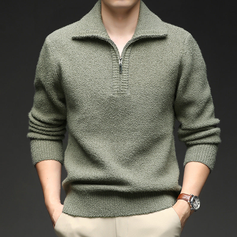 Men's sweater with high collar and zipper Skorter