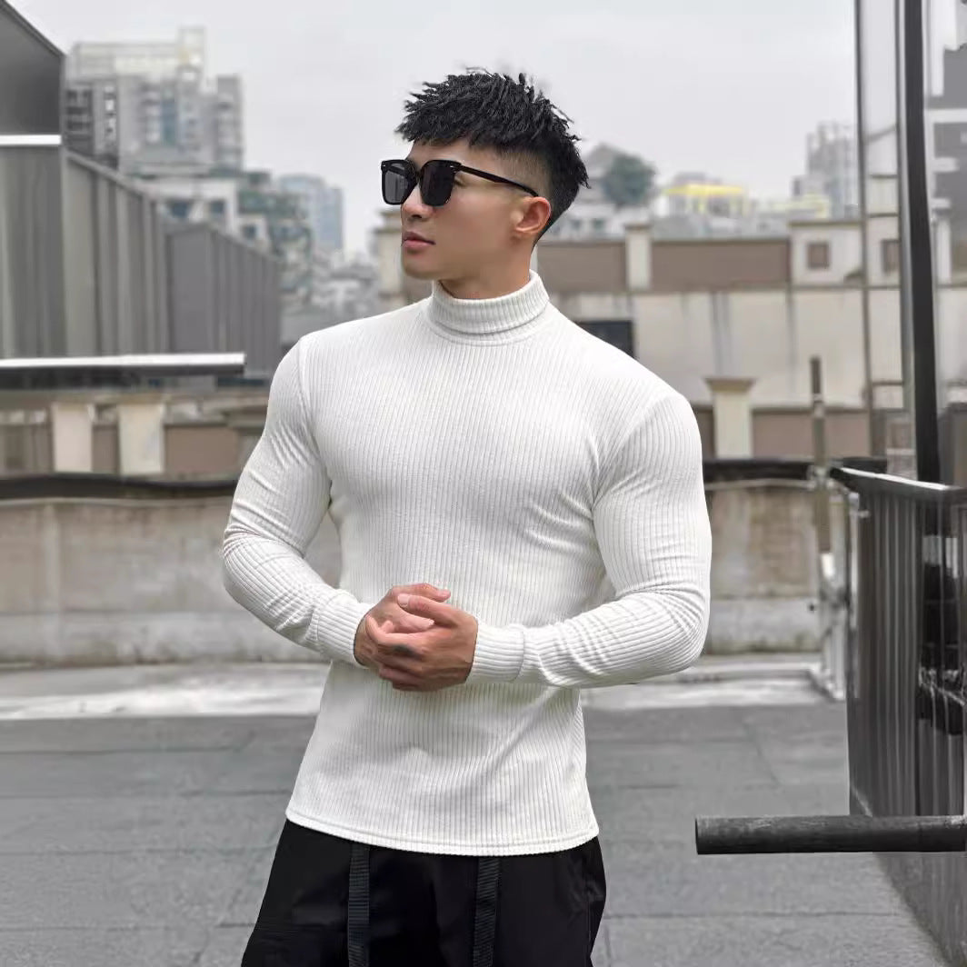 Men's elegant long-sleeve shirt with fashionable ribbed texture Skorter