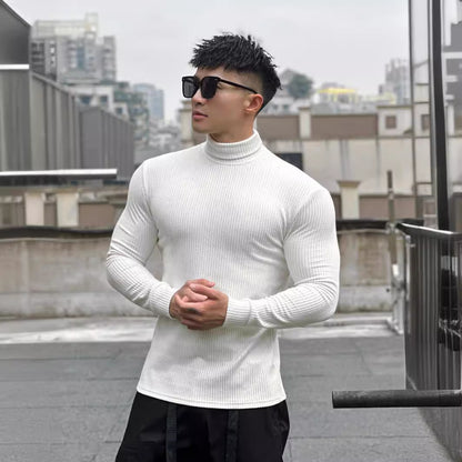 Men's elegant long-sleeve shirt with fashionable ribbed texture Skorter