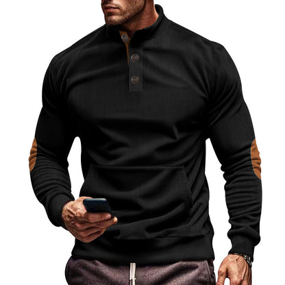 Men's sporty sweater with practical button closure and comfortable fit Skorter