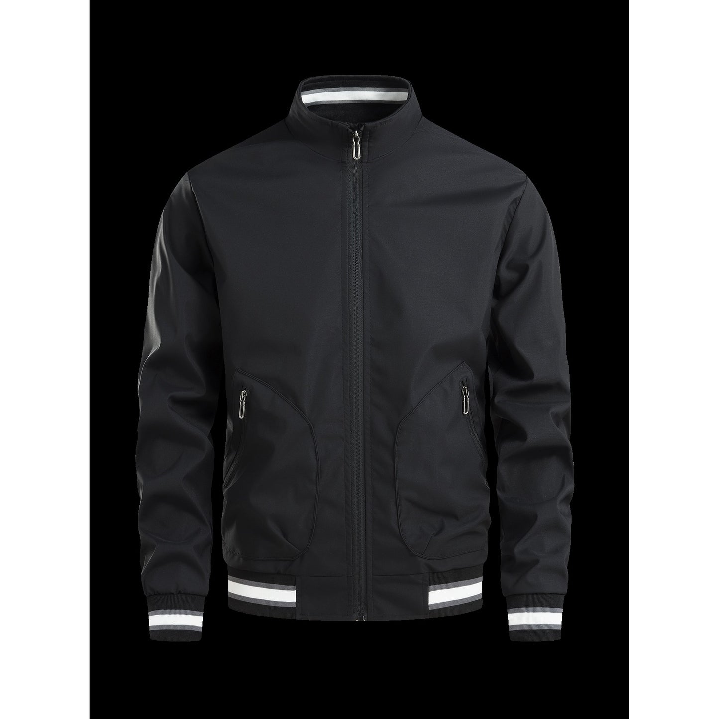 Men's sporty transitional jacket with high collar and practical zip pockets Skorter