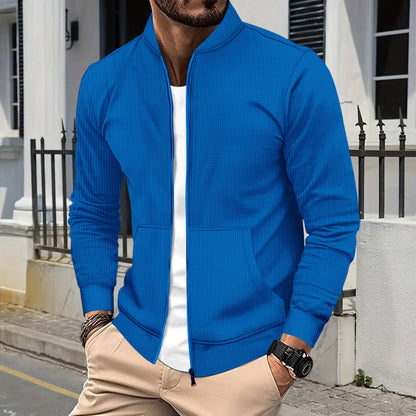 Men's sporty sweat jacket with modern textured design and practical pockets Skorter