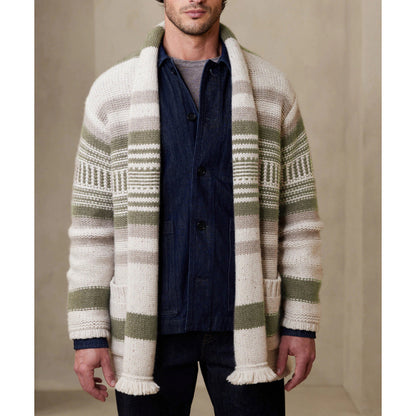 Men's cardigan with modern pattern and practical pockets Skorter