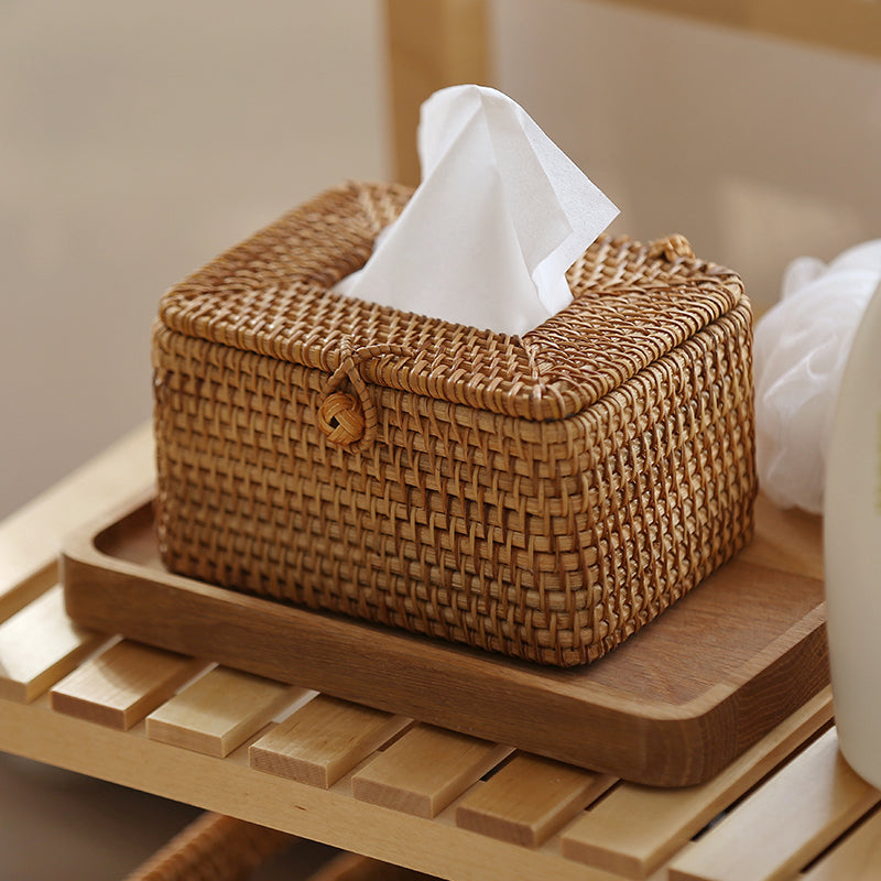 Skorter | Emly Rattan Tissue Box