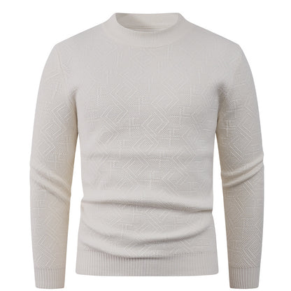Men's Textured Crew Neck Sweater Skorter