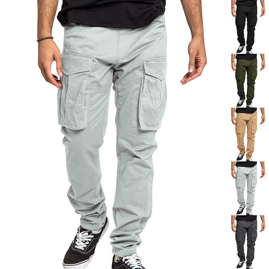 Men's multifunctional cargo pants with elastic waistband and generous pockets Skorter