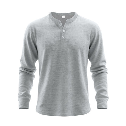 Men's Long Sleeve Shirts in Classic Henley Style Skorter