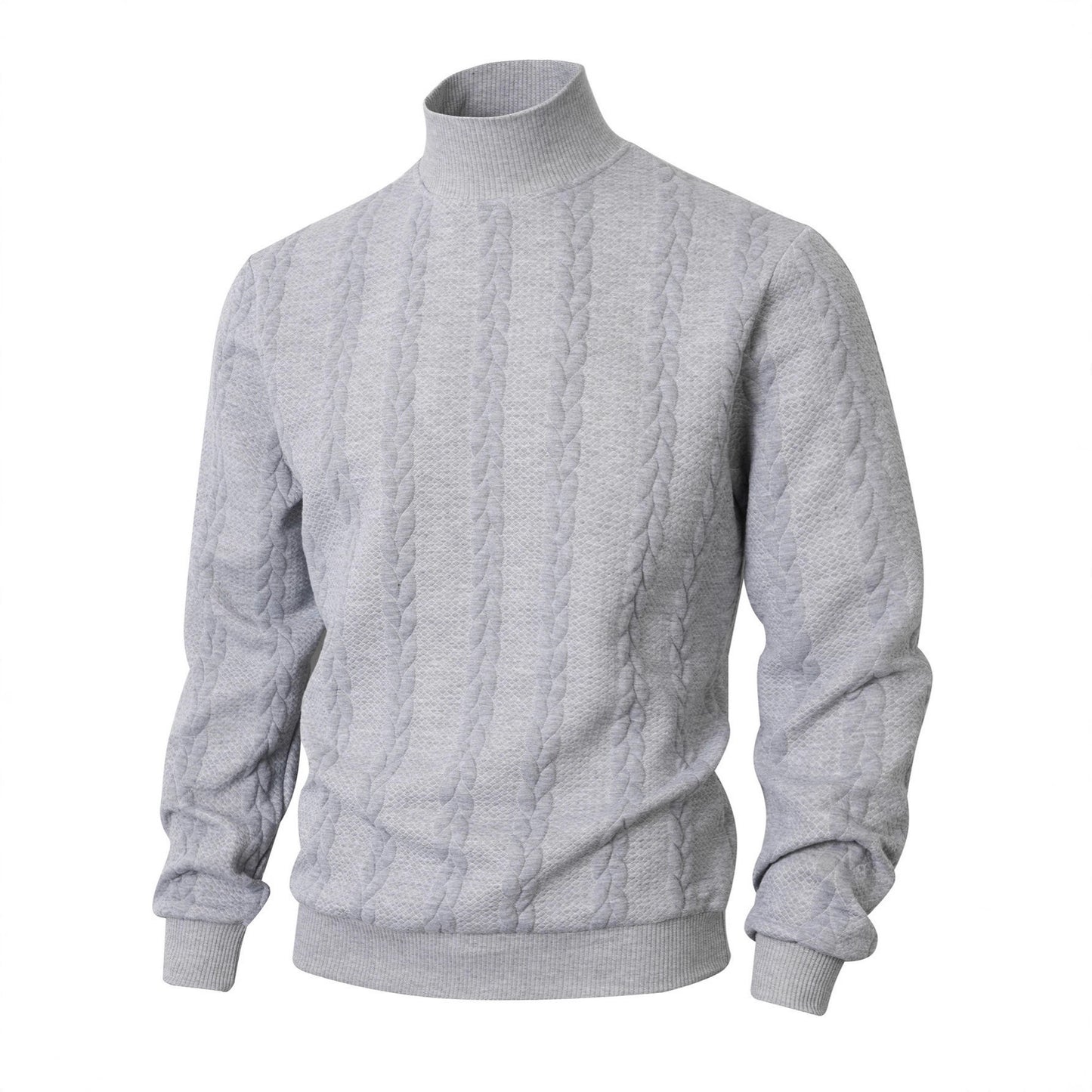 Men's stylish knitted sweater with stand-up collar and textured design Skorter