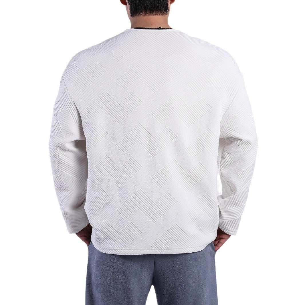 Men's long-sleeve shirt with button-down collar and textured pattern Skorter