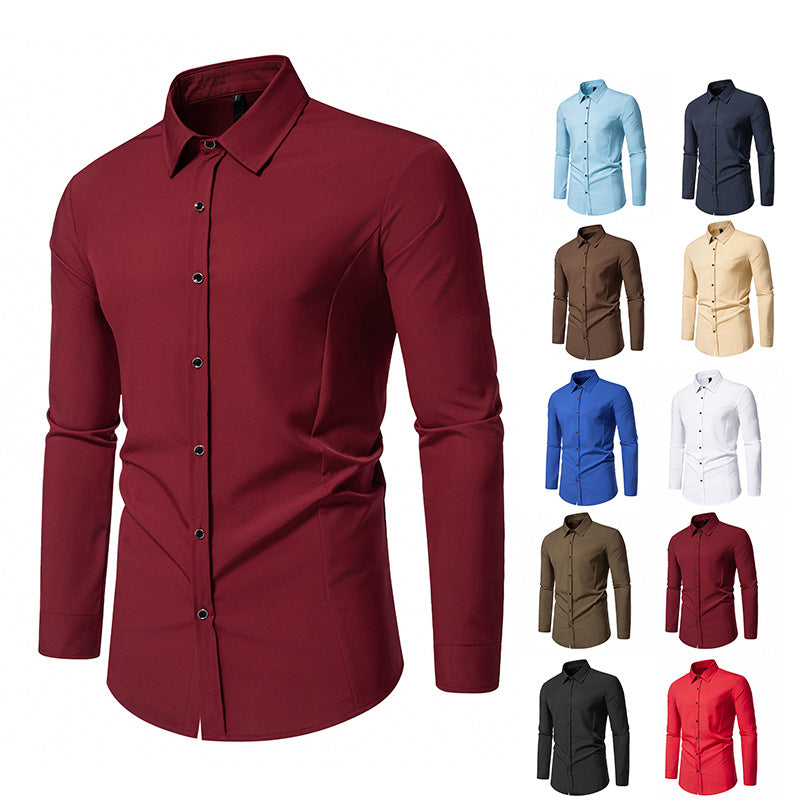 Men's fashionable long-sleeve shirt with elegant cut Skorter