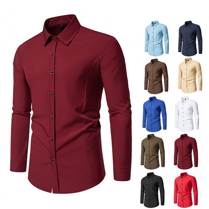 Men's fashionable long-sleeve shirt with elegant cut Skorter