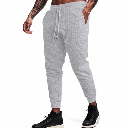Men's Sporty Waffle Structure Jogging Pants Skorter