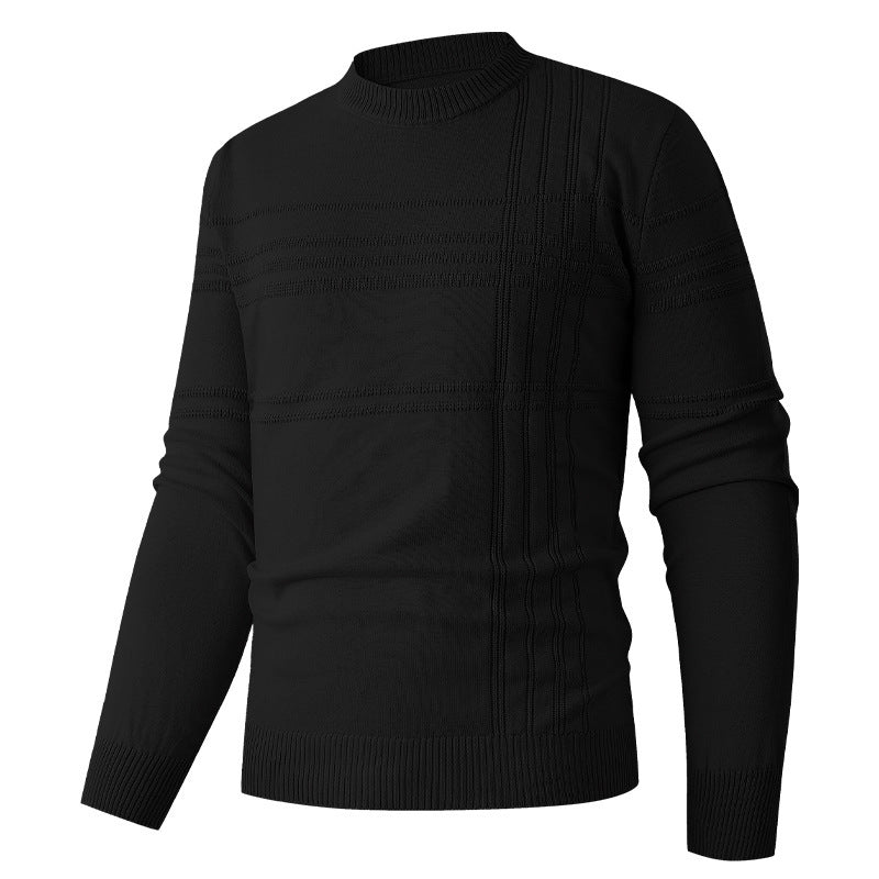 Men's sweater with textured pattern and round neckline Skorter