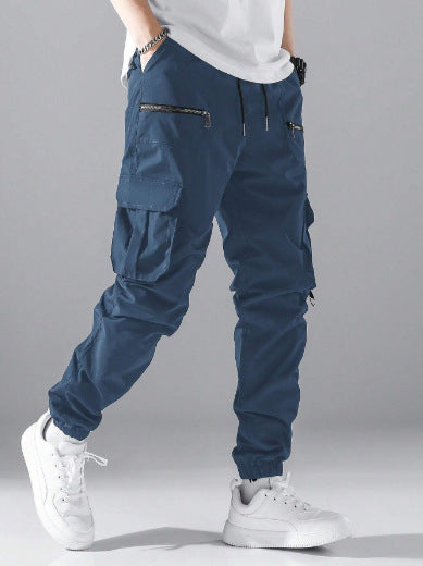 Men's cargo joggers with elastic waistband and practical zip pockets Skorter