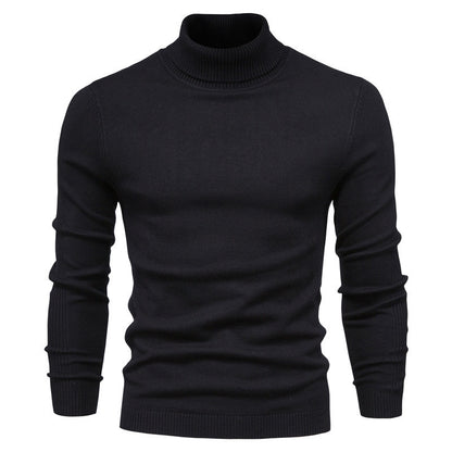 Men's chunky turtleneck sweater made of warming material with a textured surface Skorter