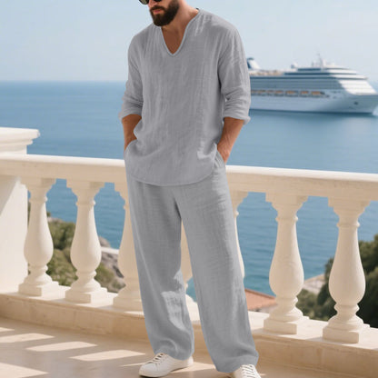 Luftig linnekostym för män Skorter