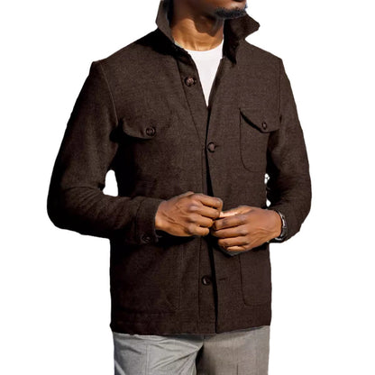 Men's timeless utility jacket with practical pockets and stand-up collar Skorter
