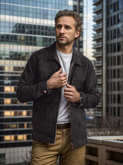 Men's fashionable softshell jacket with fold-up collar Skorter