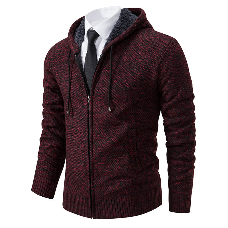 Men's cardigan with modern cut and practical zipper Skorter