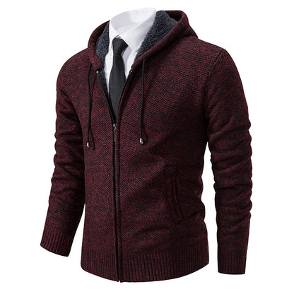 Men's cardigan with modern cut and practical zipper Skorter