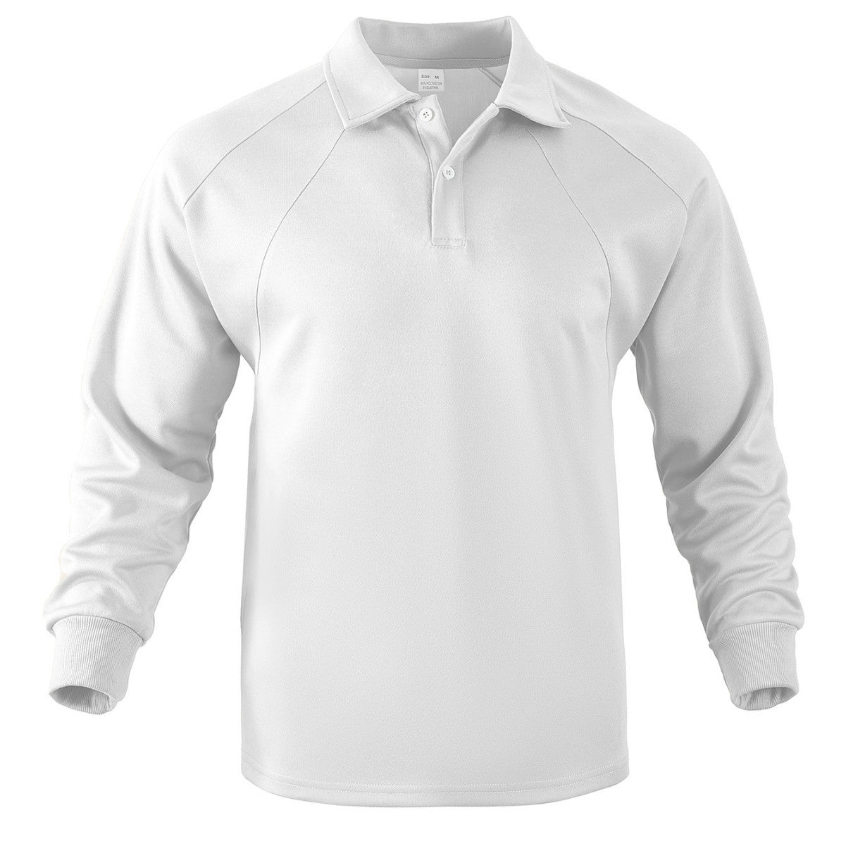 Men's Sporty Long Sleeve Polo Shirt with Modern Structured Design and Comfortable Cuffs Skorter