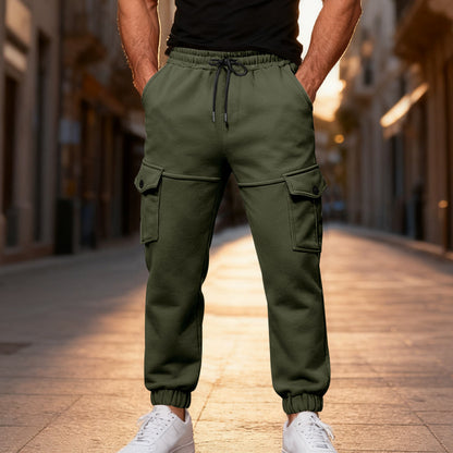 Herr cargo joggingbyxor med resår i midjan och praktiska sidofickor Skorter