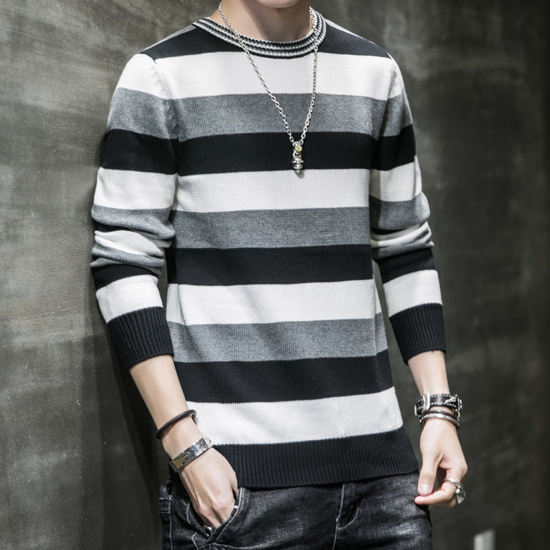 Men striped pullover made of soft cotton blend Skorter