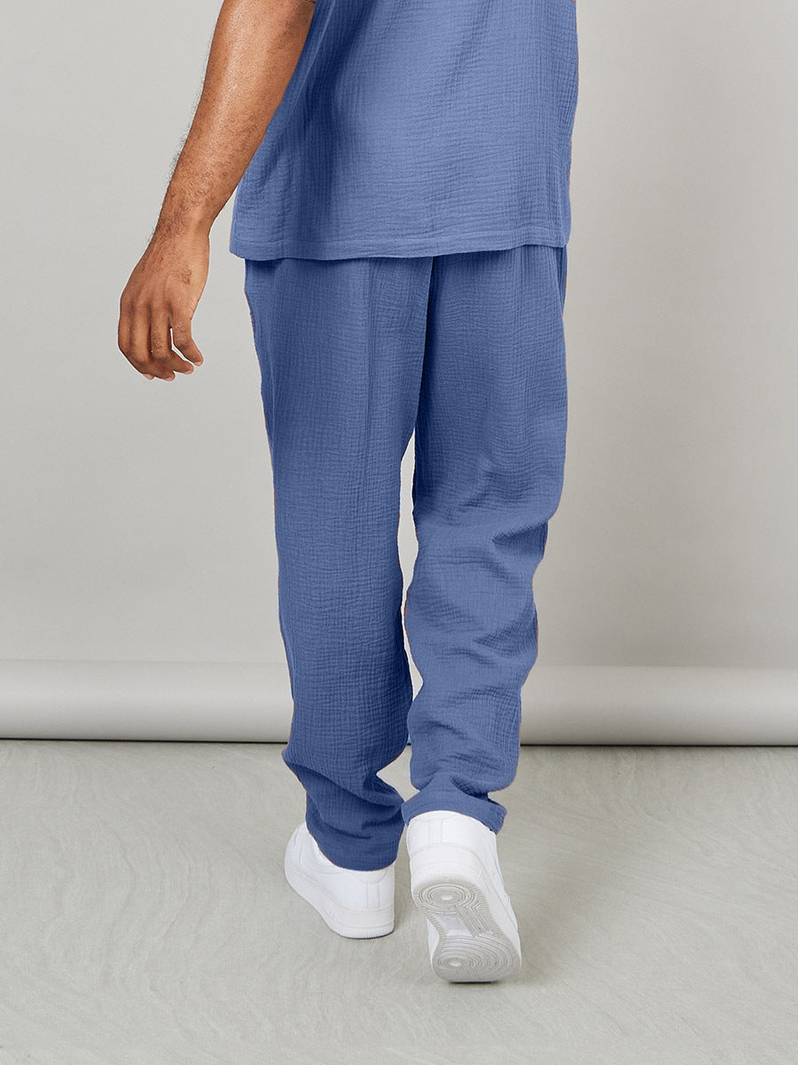 Luftiga sommarbyxor för män i andningsbar bomullsskorter