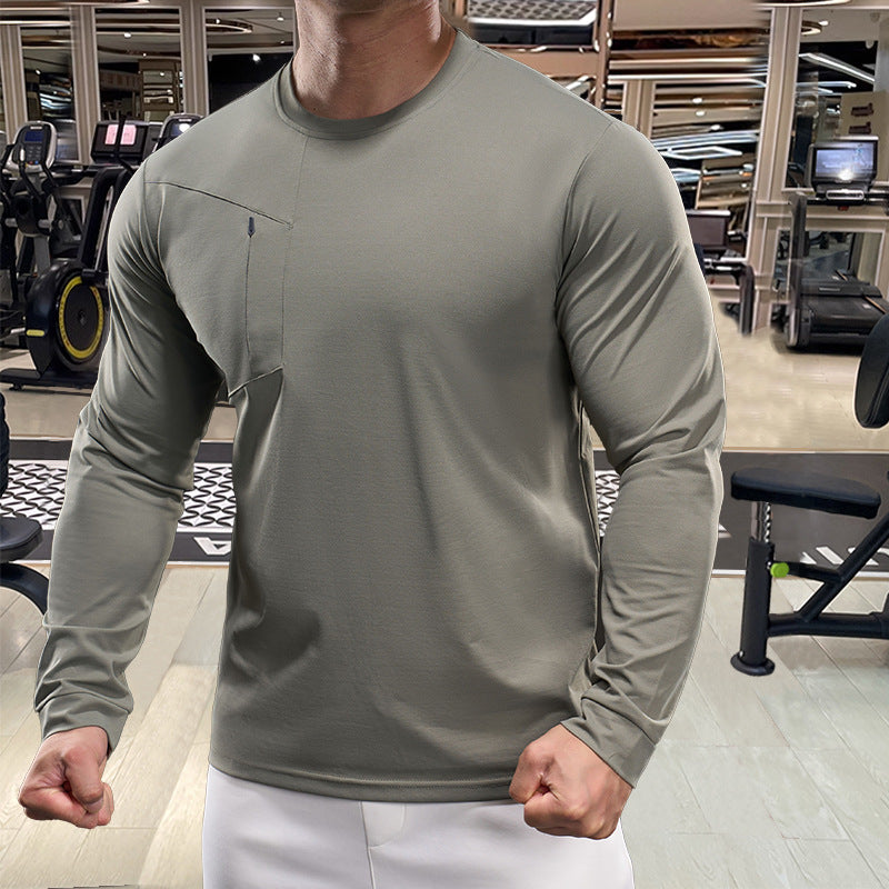 Men's Athletic Long Sleeve Shirt with Innovative Moisture Regulation Skorter