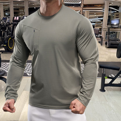 Men's Athletic Long Sleeve Shirt with Innovative Moisture Regulation Skorter