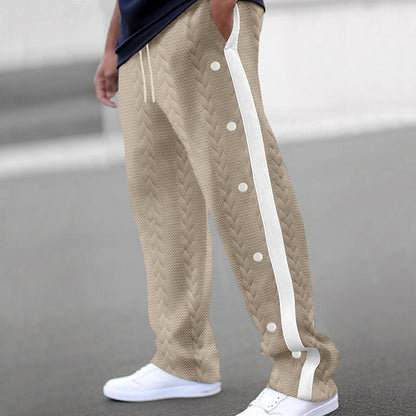 Men's sporty leisure trousers in modern design with side button placket Skorter