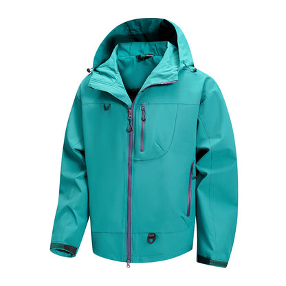 Men's technical outdoor jacket with waterproof fabric and adjustable hood system Skorter