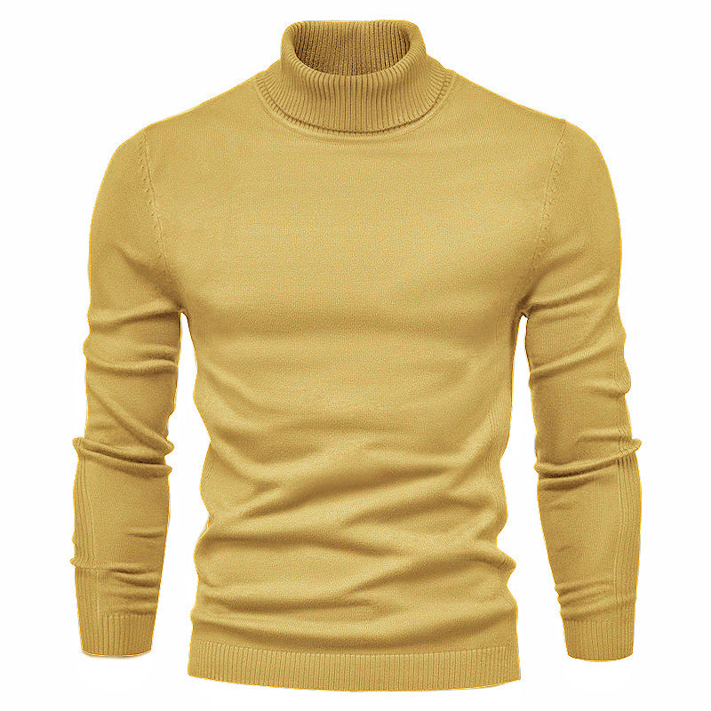 Men's sweater with high collar and fine rib pattern Skorter
