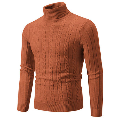 Men's stylish turtleneck sweater with textured cable design Skorter