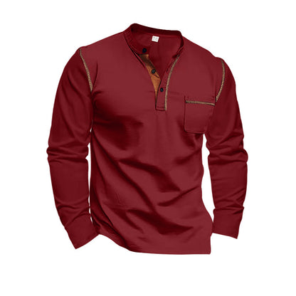 Men's long-sleeve shirt with structured collar and stylish pocket design Skorter