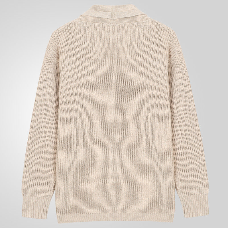 Herrkardigan med texturerad design och eleganta knappar Skorter