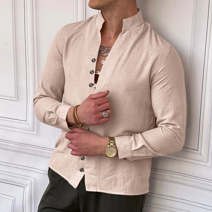 Men's long-sleeve shirt with modern button details and timeless design Skorter