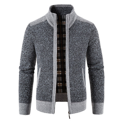 Men's cardigan with modern zipper Skorter