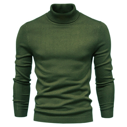 Men's sweater with high collar and fine rib pattern Skorter