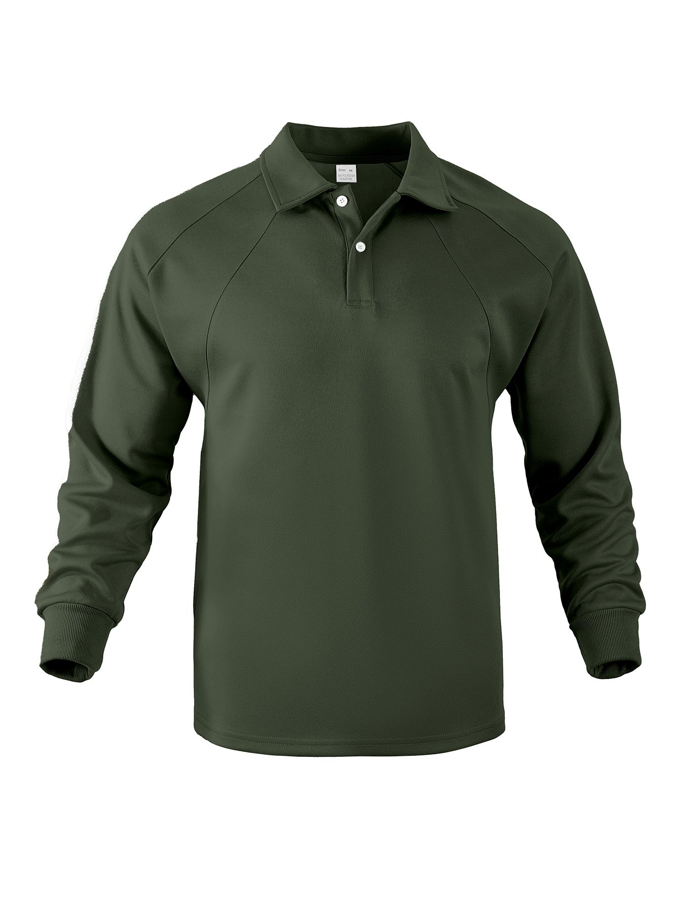 Men's Sporty Long Sleeve Polo Shirt with Modern Structured Design and Comfortable Cuffs Skorter
