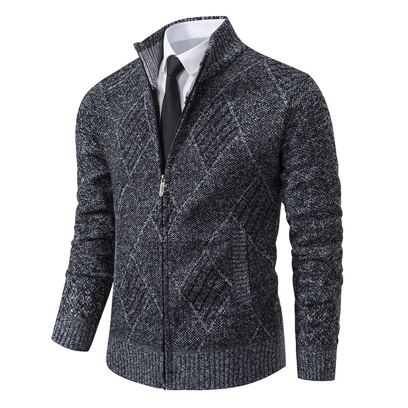 Men's cardigan with modern pattern and slim fit Skorter