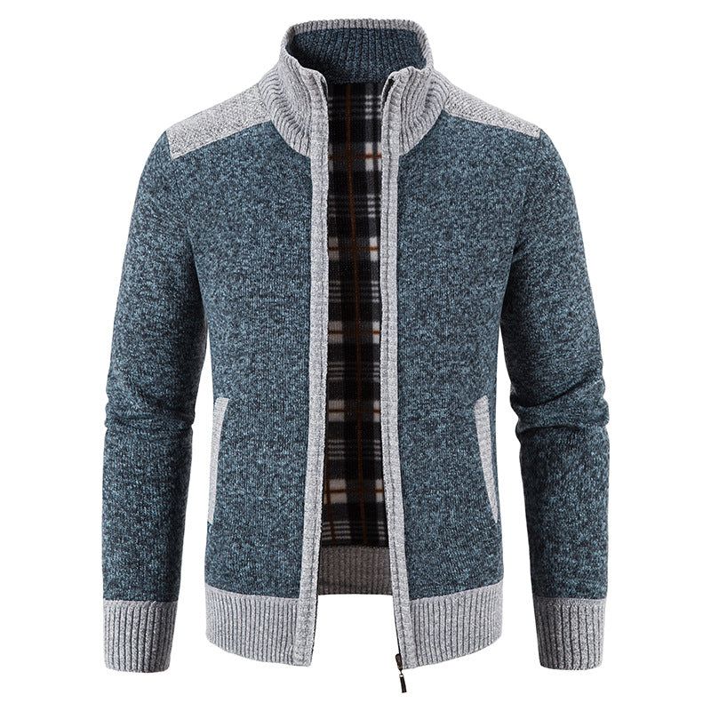 Men's cardigan with modern zipper Skorter
