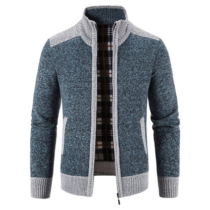 Men's cardigan with modern zipper Skorter