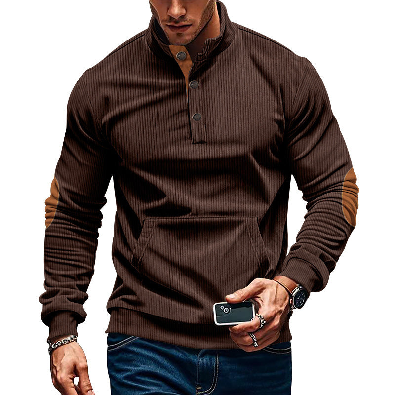 Men's stylish long-sleeve hooded shirt with modern structural design and elegant accents Skorter