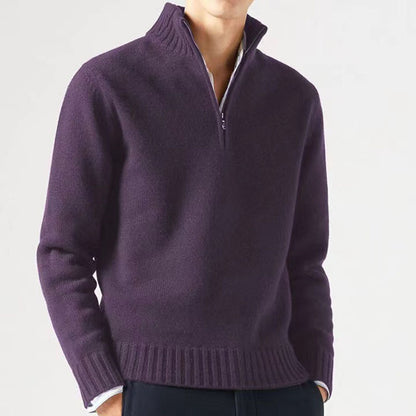 Men's sweater with high collar and modern zipper Skorter