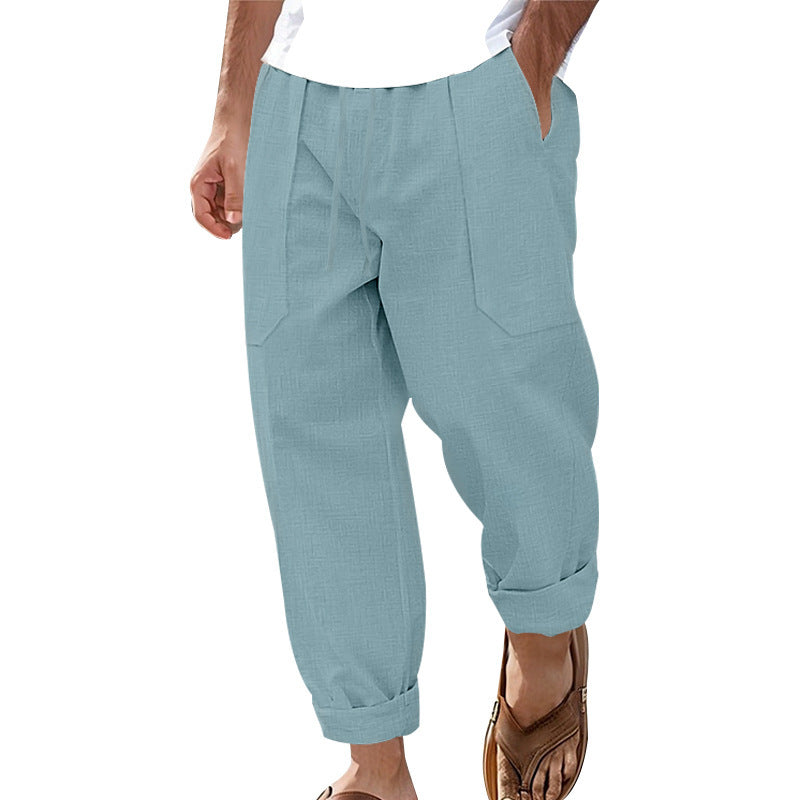 Men's Loose Linen Pants with Side Pockets Skorter