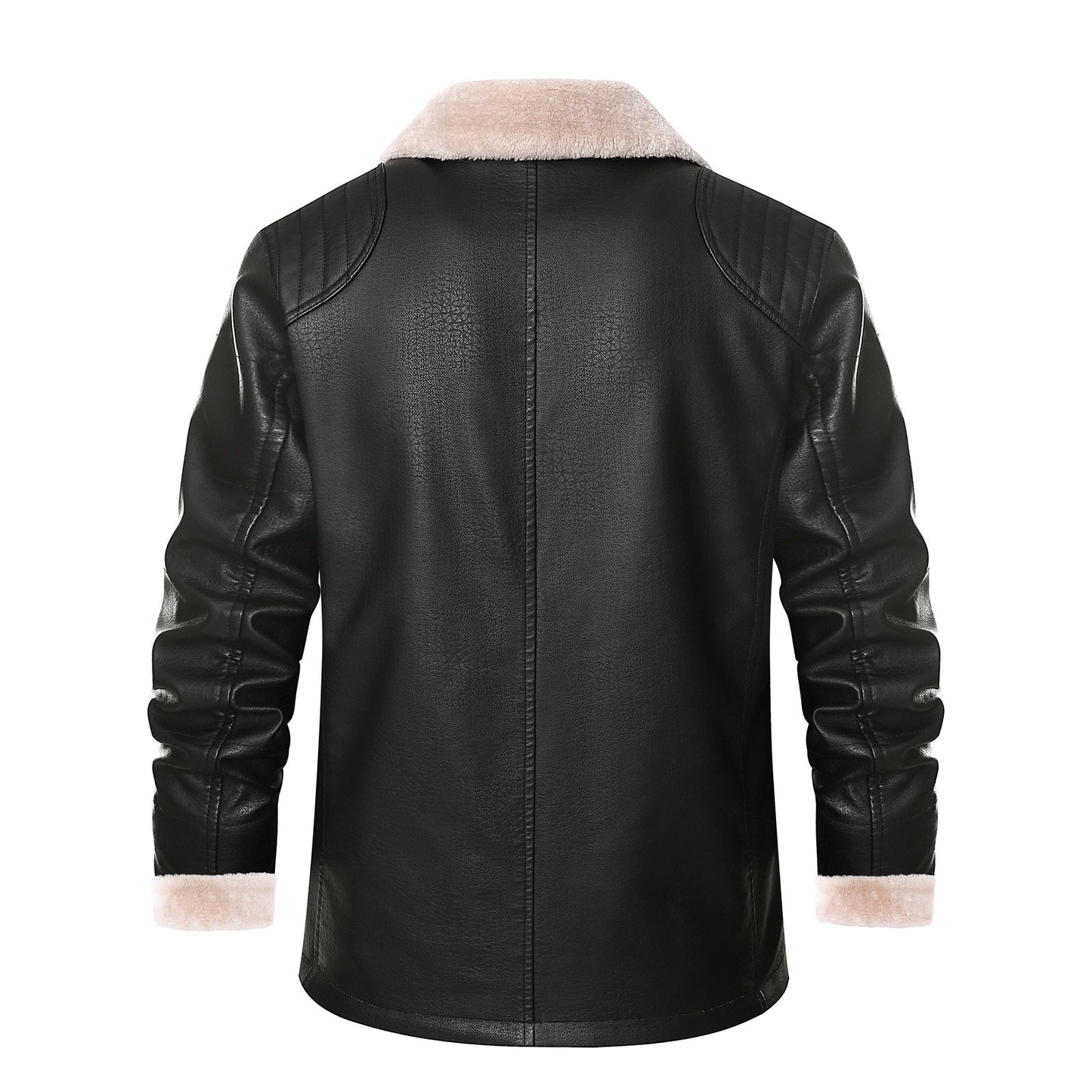 Men's stylish leather jacket with warm lining and elegant collar Skorter